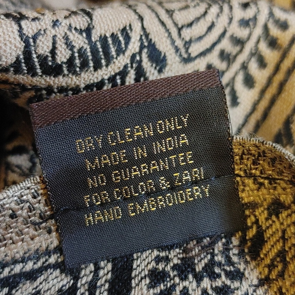 Roop Sari Palace Kashmiri Shawl Tan - Picture 16 of 16